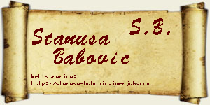 Stanuša Babović vizit kartica